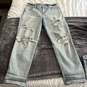 Stretchy high rise jean.